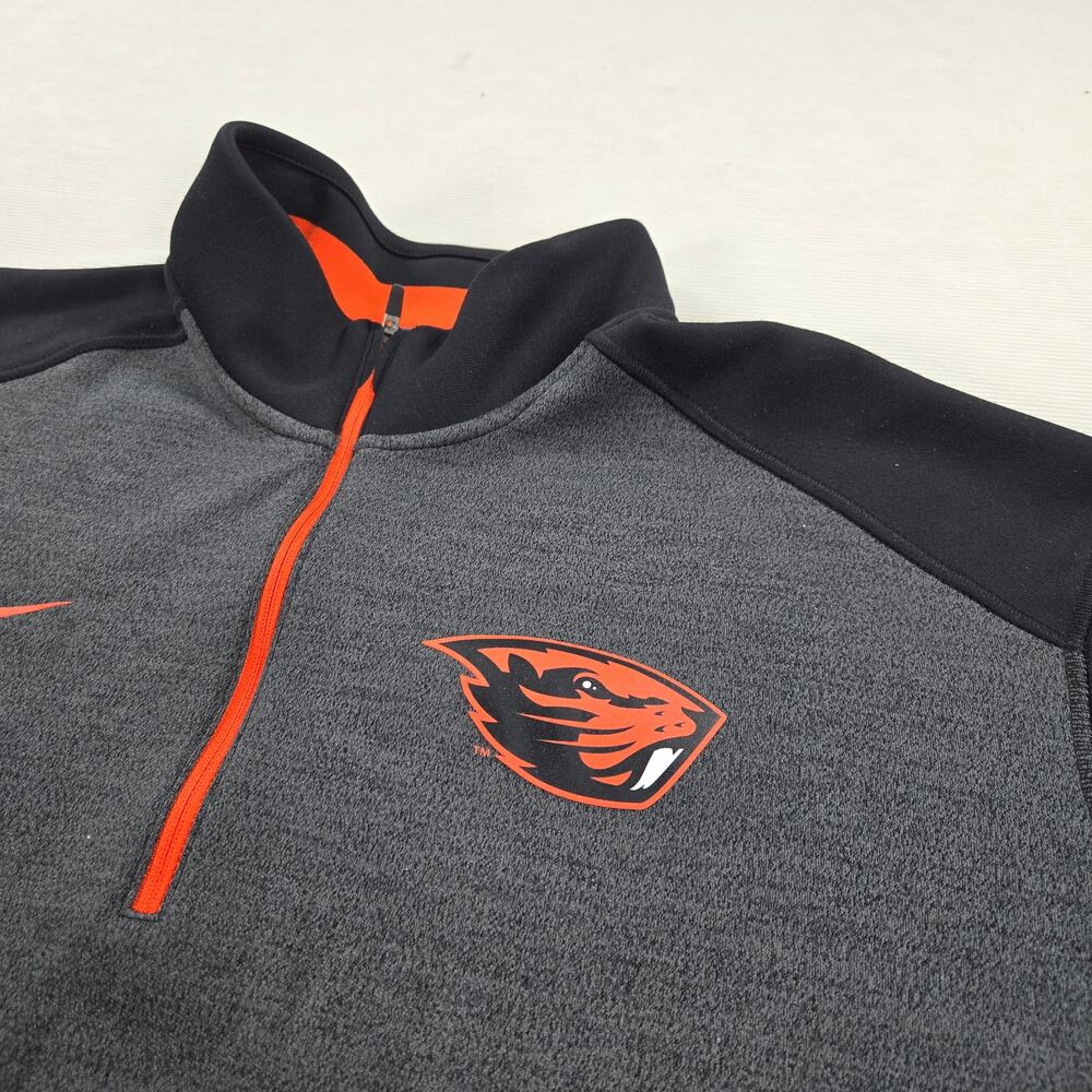 Nike Dri-Fit Oregon State Half Zip Pullover Gray Black Men's Size XL